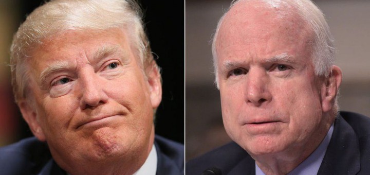 Donald Trump has sparked anger by attacking the military record of Senator John McCain,